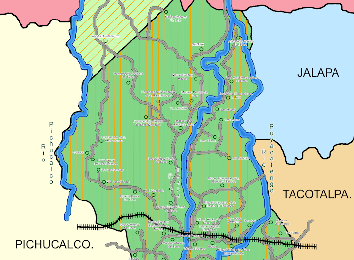 Ubicación geográfica del municipio de Teapa Tabasco.